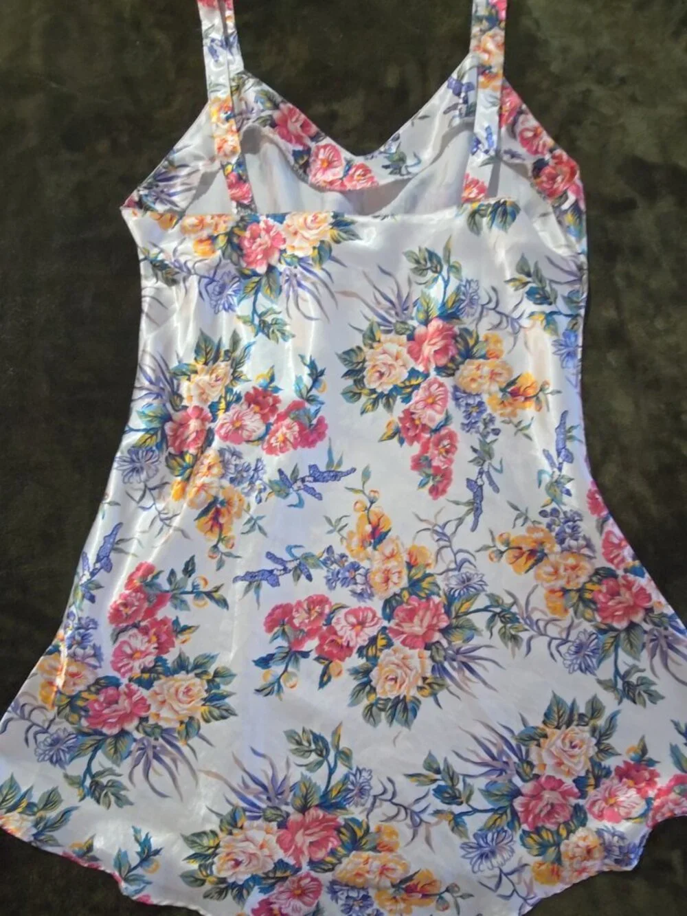 Kathryn Satin Floral Chemise Slip Nightgown Women's Size M